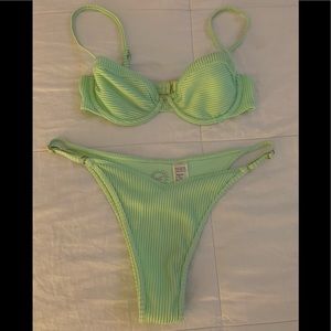 Hollister bikini top is xs bottoms are small